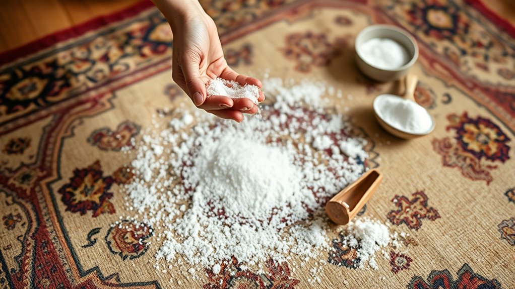 dry clean rug with powders