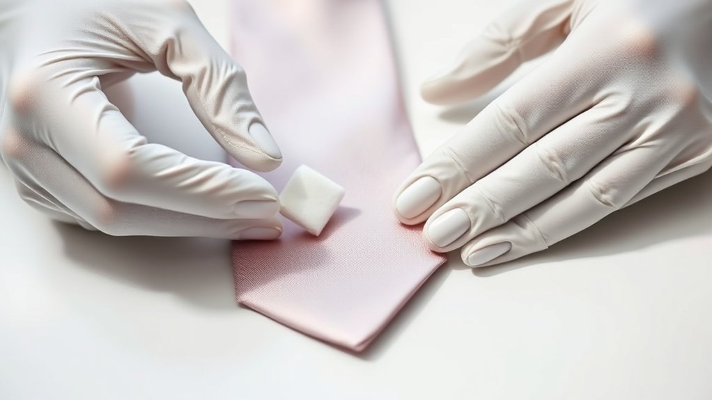 immediate stain treatment and gentle cleaning