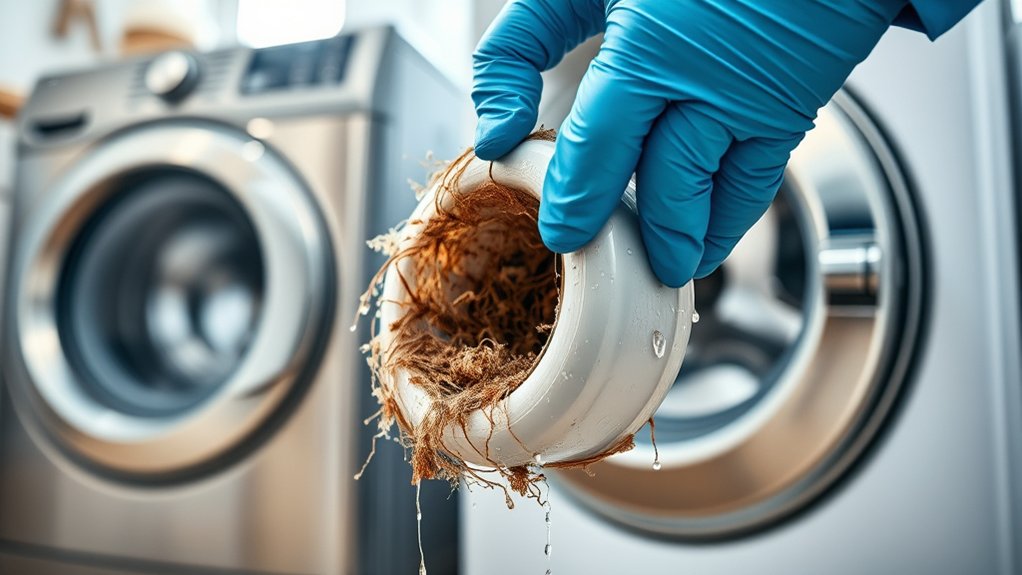 unclogging washing machine drain