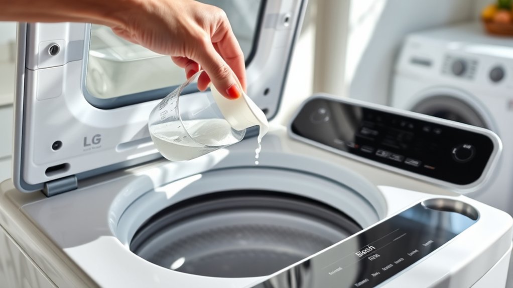 add bleach carefully and safely