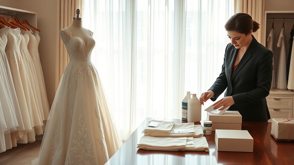 clean dress promptly after wedding