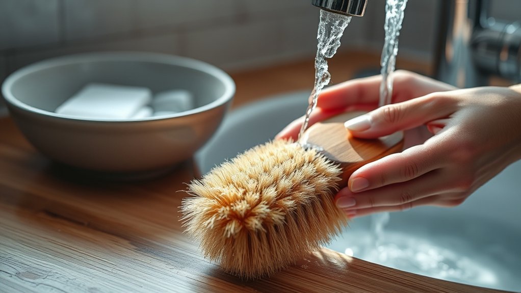 clean dry brush regularly