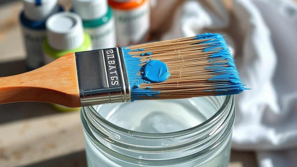 cleaning dry paint brushes