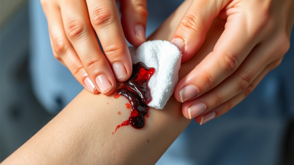 dried blood indicates healing