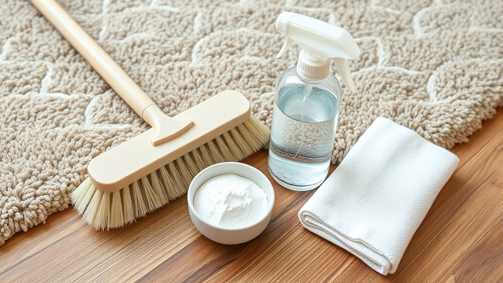 gather cleaning supplies and safety gear