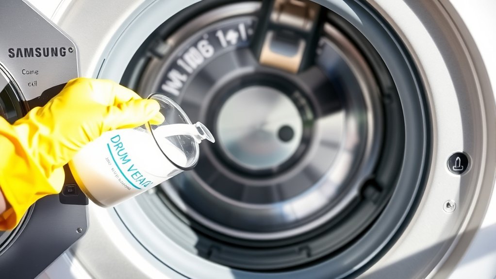 prepare washer before cleaning