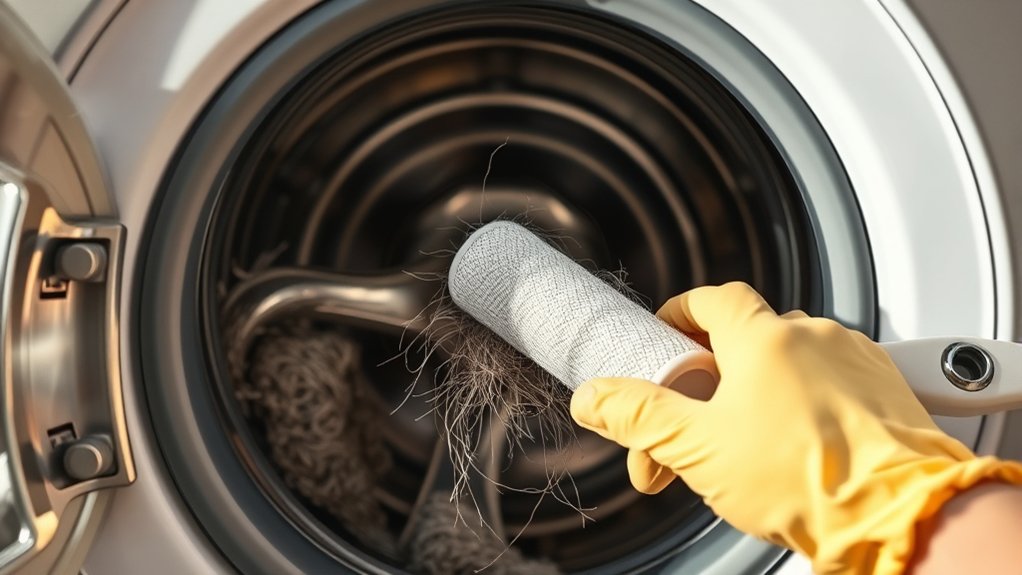 remove hair clean drum