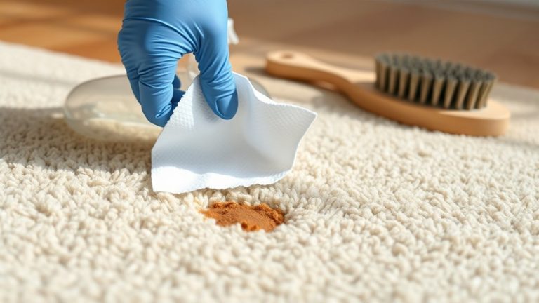 removing dry cat vomit