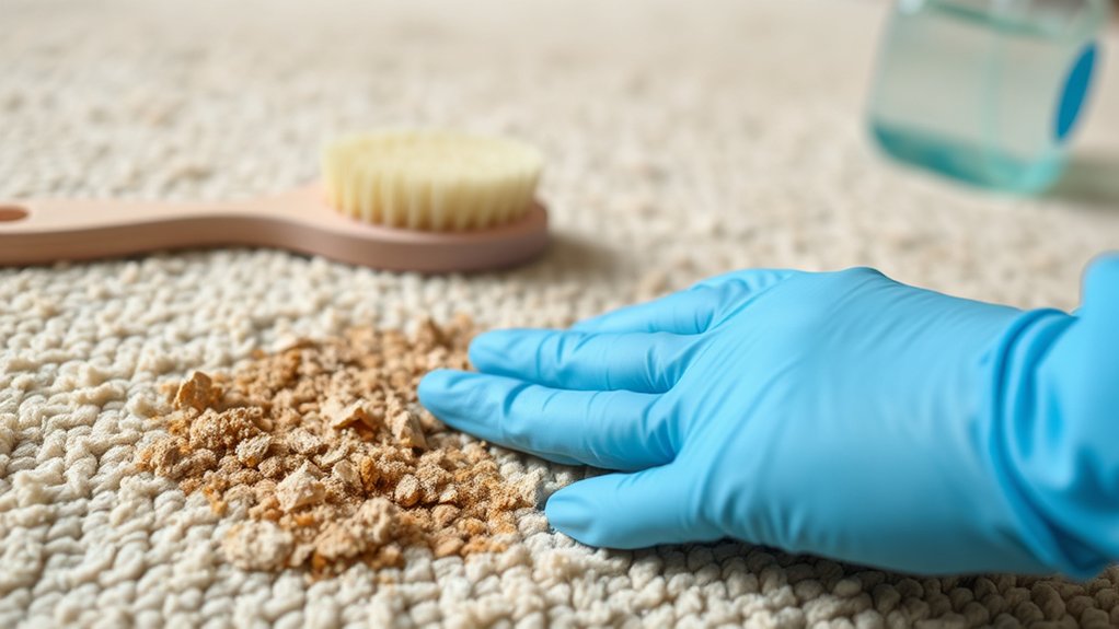 tough dried vomit removal