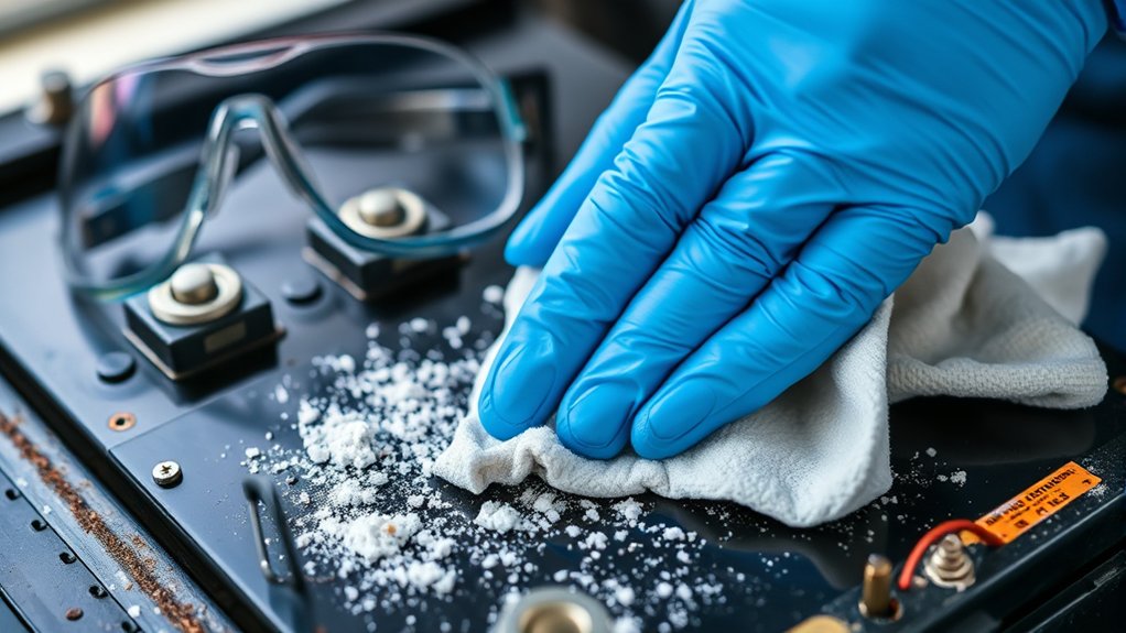 wear protective gloves and goggles