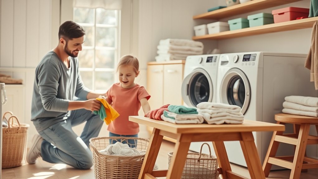 engaging kids in laundry