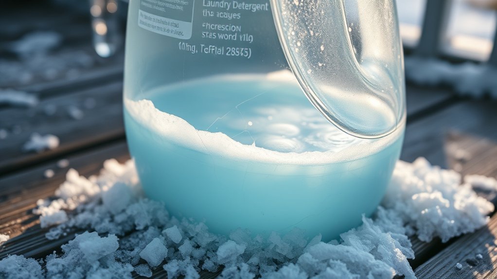 freezing hinders detergent effectiveness