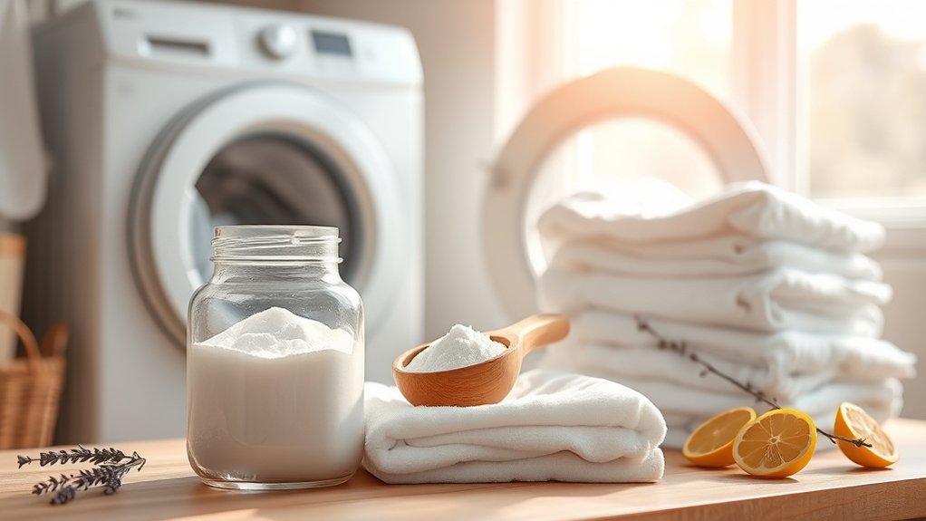 fresh laundry with baking soda