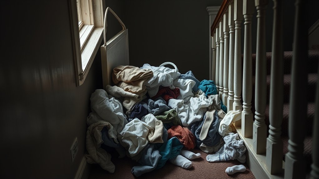 laundry piles from neglect