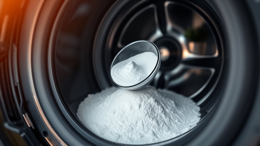 powder detergent in compartment