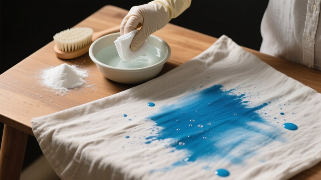 removing blue detergent stains
