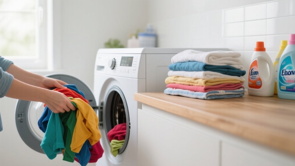 sorting washing drying folding