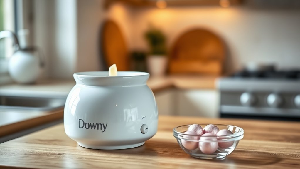 mix downy beads with wax
